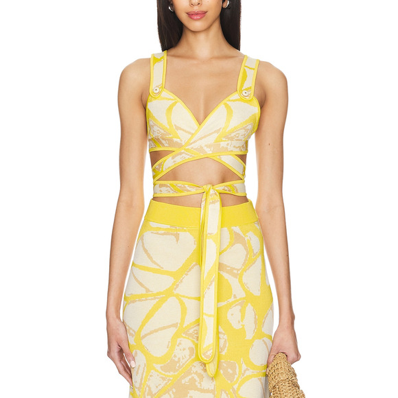 Alexis 'Noma' Yellow Rayon Top Size L - Picture 1 of 4